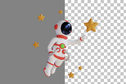 Preview: Astronaut Catching Star 3D Illustration
