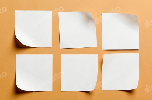 Preview: white paper card on orange background