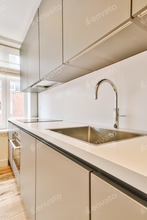 Preview: Spacious bright white kitchen with windows
