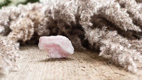 Preview: Manganocalcite or Manganoan Calcite Stone on Wood
