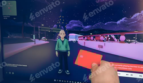 Preview: Russia Moscow 19.01.2022 Logo of metaverse. Investing in digital universe, real estate. Buy land in