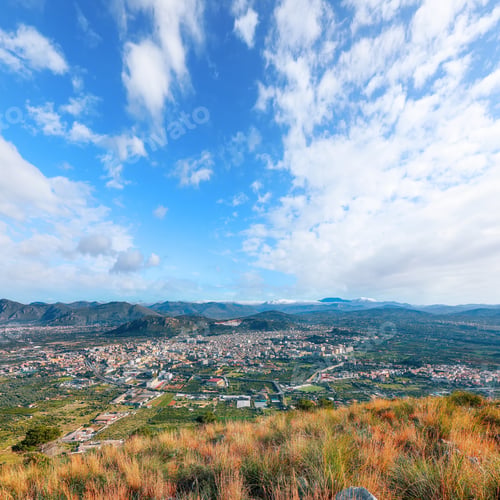Preview: Fantastic view of Bagheria town and national park Orientata Pizzo Cane.