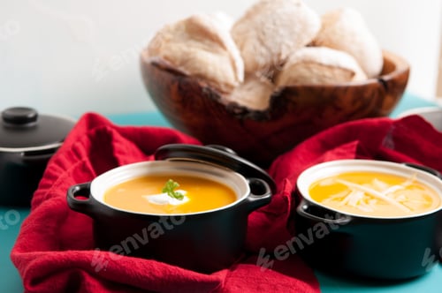 Preview: squash and chickpea soup and buns
