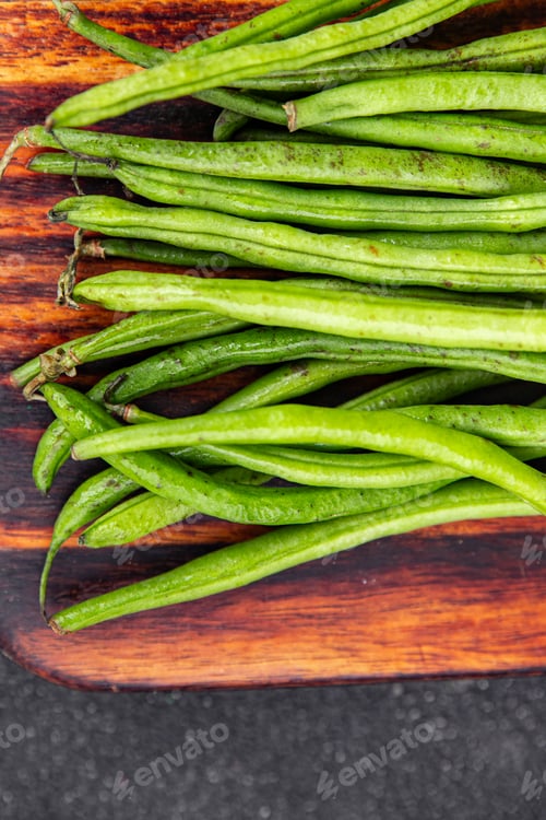 Preview: green bean fresh raw bean pod healthy eating cooking meal food snack on the table copy space food