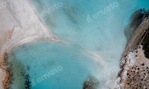 Preview: Drone aerial view of tropical nissi bay beach Ayia napa cyprus
