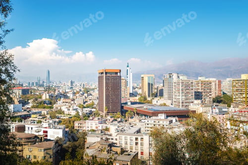 Preview: Aerial view of Santiago skyline - Santiago, Chile