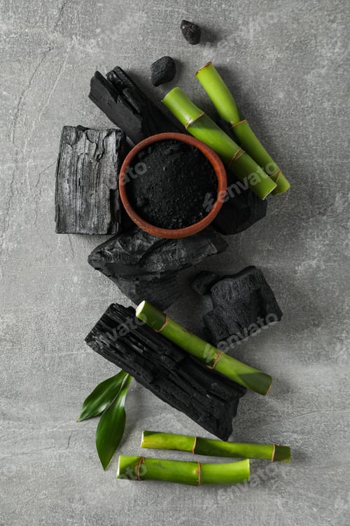 Preview: Concept of face and skin care - bamboo and charcoal