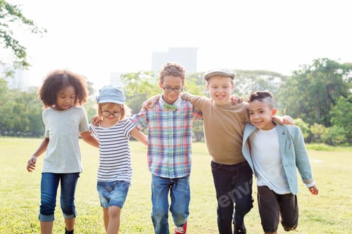 Preview: Casual Children Cheerful Cute Friends Kids Joy Concept