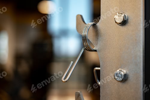Preview: Close up of sport equipment in modern gym