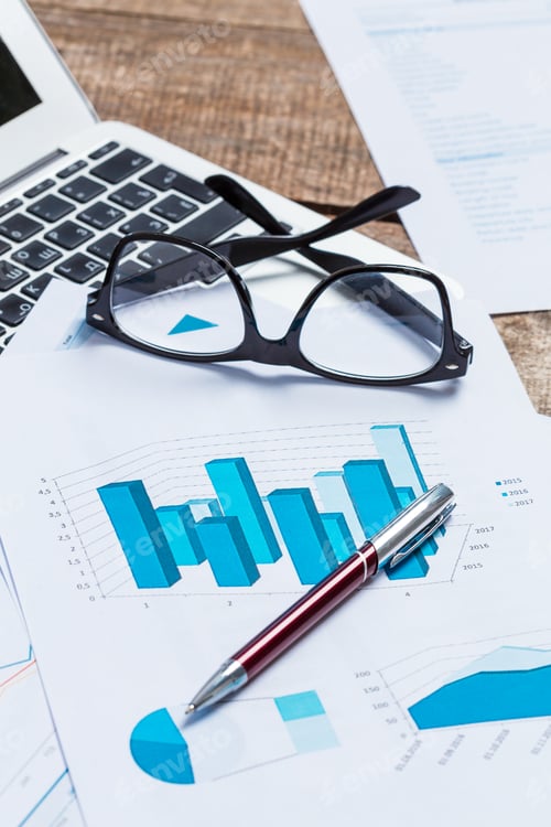 Preview: Showing business and financial report. Accounting