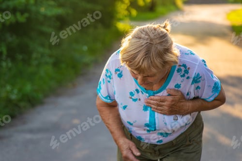 Preview: Old woman has heartache. Selective focus.
