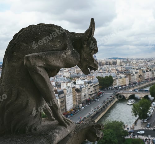 Preview: Gargoyle or chimera of Notre Dame de Paris