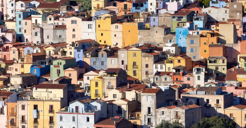 Preview: Homes and Apartments in Touristic Town. Bosa, Sardinia, Italy.