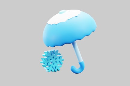 Preview: Winter umbrella with snowflake charm