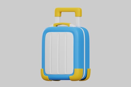 Preview: Blue and yellow travel suitcase