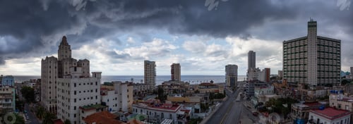 Preview: Havana City, Capital of Cuba, during a dramatic and storm cloudy day
