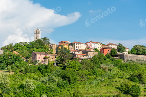 Preview: Townscape of small idyllic town of Oprtalj in Istria region in Croatia