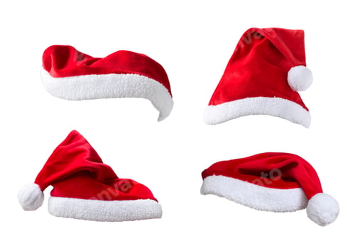 Preview: Group of Santa hats isolated cutout