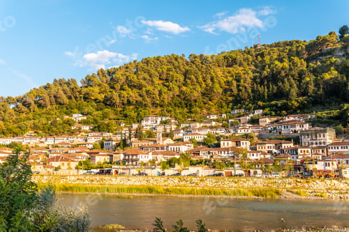 Preview: Gorica area in the historic city of Berat in Albania and its river, UNESCO