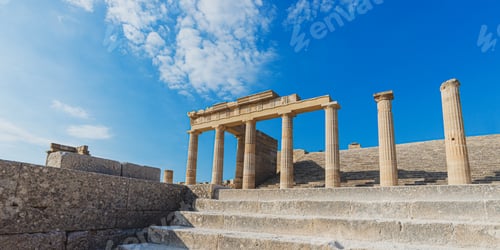 Preview: Ancient magnificent Greek pillars of the Lindos acropolis