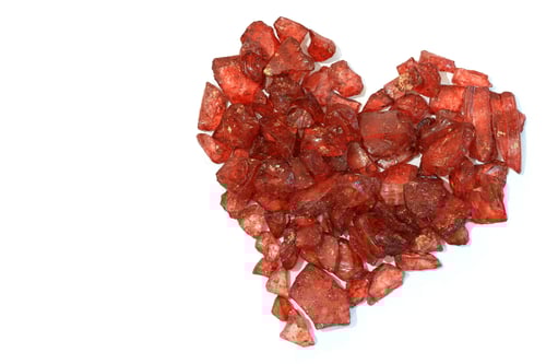 Preview: Heart isolated on white background, Valentine's Day concept with copy space on the left side