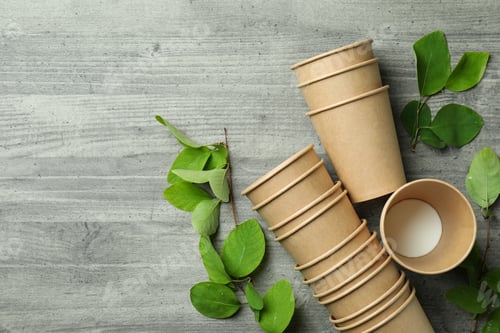 Preview: Eco friendly zero waste concept on gray textured background