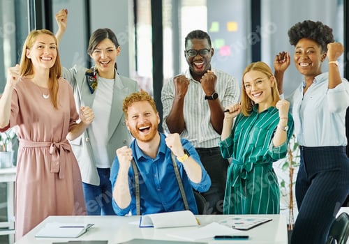 Preview: business team businesswoman success meeting office teamwork happy portrait
