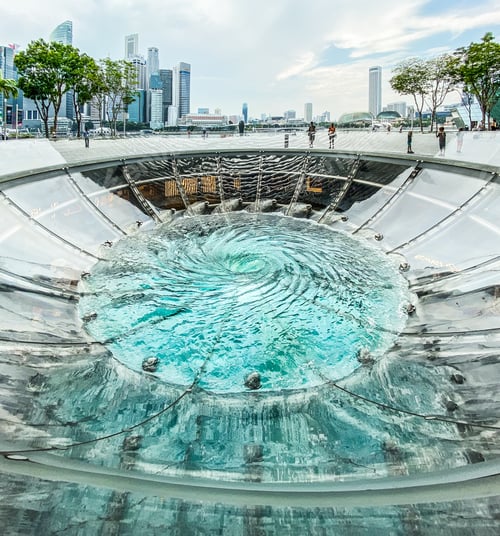Preview: View of The Rain Oculus at The Shoppes at Marina Bay Sands.