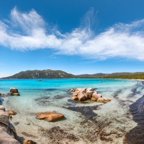 Preview: Breathtaking view of beach of Santa Giulia resort.