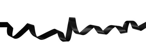 Preview: Curving Black Ribbon Against a Clean White Background