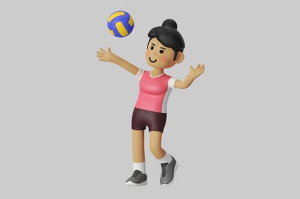 Preview: Volleyball player cartoon asset