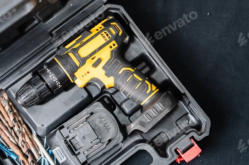 Preview: Cordless Drill and Bits in Black Case