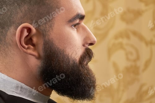 Side view of bearded face