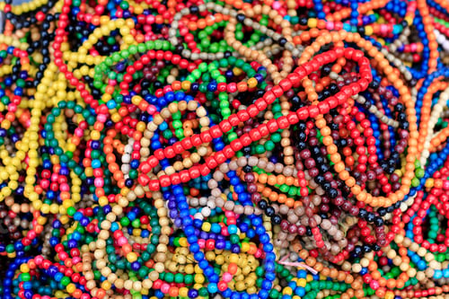 Preview: Colorful bright beads, close-up background