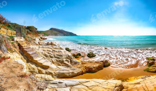 Preview: Colorful summer morning on the Giallonardo beach.