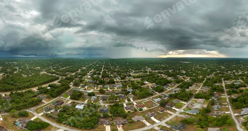 Preview: Landscape of dark ominous clouds forming on stormy sky