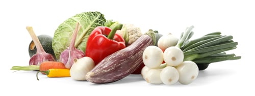 Preview: Different fresh ripe vegetables isolated on white