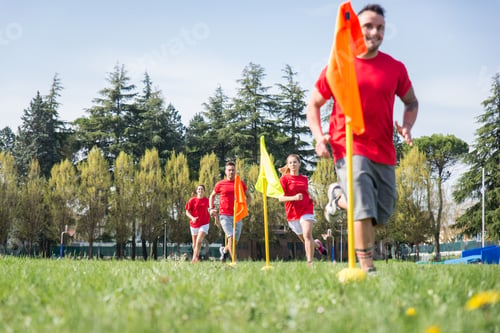 Preview: Football players training in soccer field