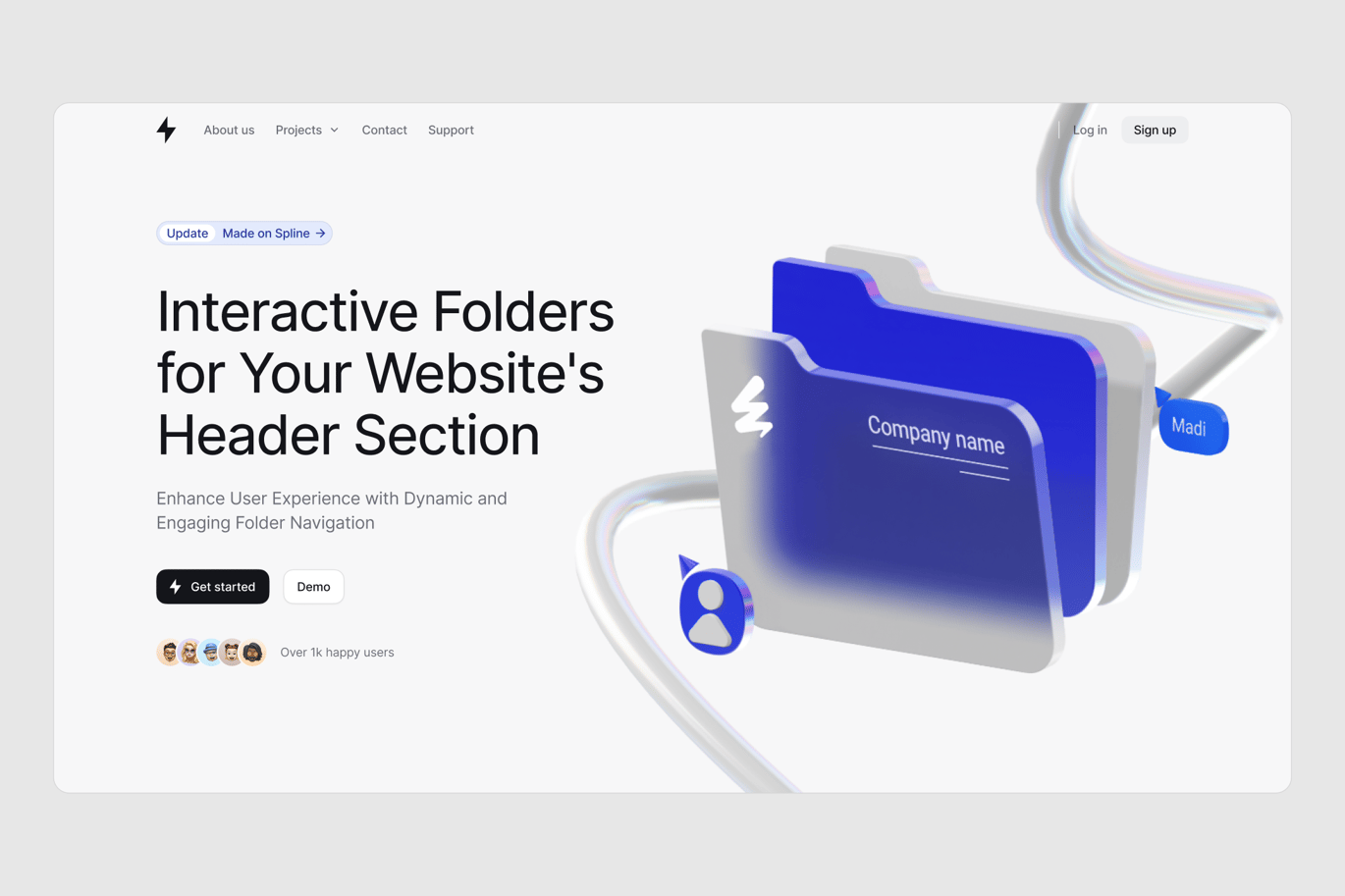 Interactive Folders 3D, Incl. logo & animated folder UI - Envato