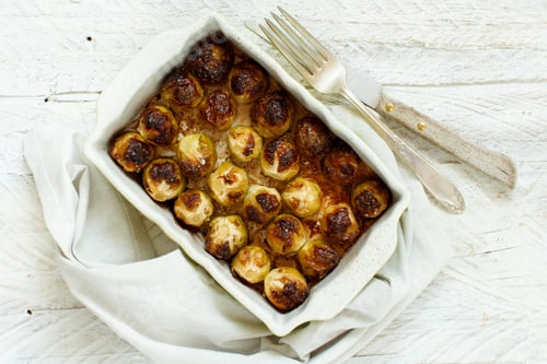Preview: Roasted Brussel Sprouts in a casserole