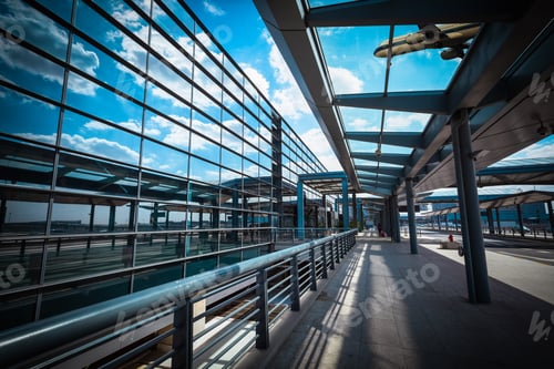 Preview: airplane on the modern airport terminal
