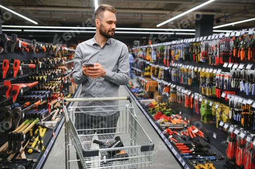 Preview: a buyer in a hardware store, Concept home renovation