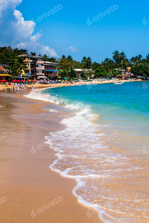 Preview: Accommodation on Unawatuna Beach, a sandy beach on the South Coast of Sri Lanka, Asia