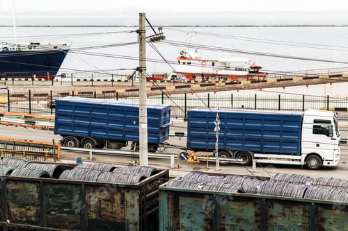 Preview: Logistics import export background and container cargo transport concept