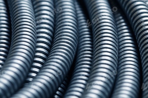Preview: Close-up of a huge bundle of metal protective shield
