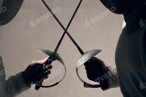 Preview: Two fencers with fence cross duel