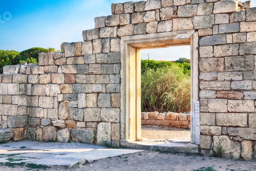 Preview: Fantastic sunset over ruins of the Basilica in ancient city Chersonese
