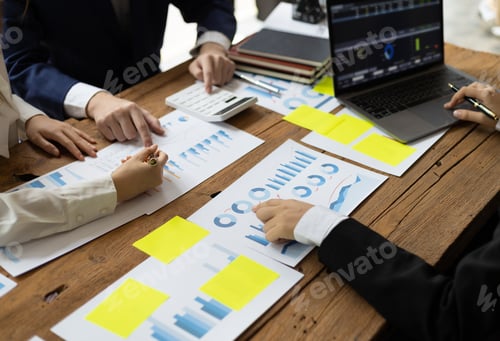 Preview: Business meeting, colleagues brainstorm together, discuss business project planning.
