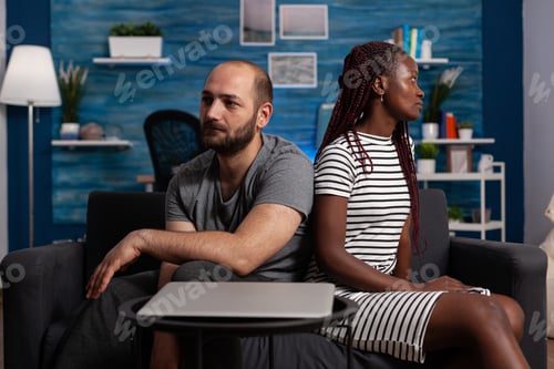 Preview: Irritated interracial couple with marriage problems