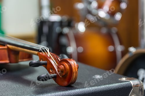 Preview: Closeup Violin orchestra musical instruments
